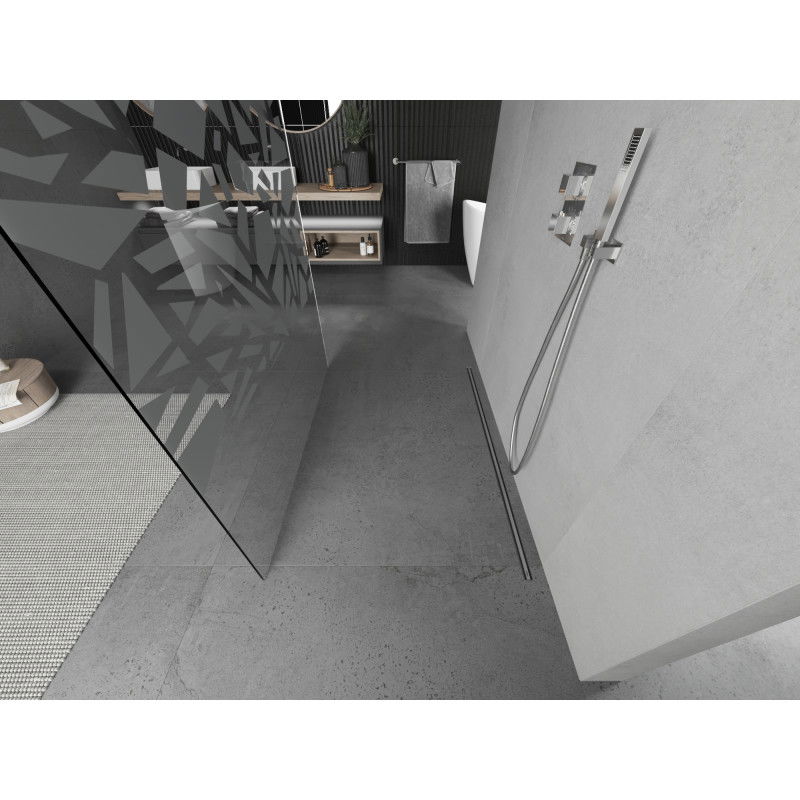 Mexen Kioto voľne stojaca sprchová stena 100 x 200 cm, biely vzor 8 mm, chróm - 800-100-002-01-85