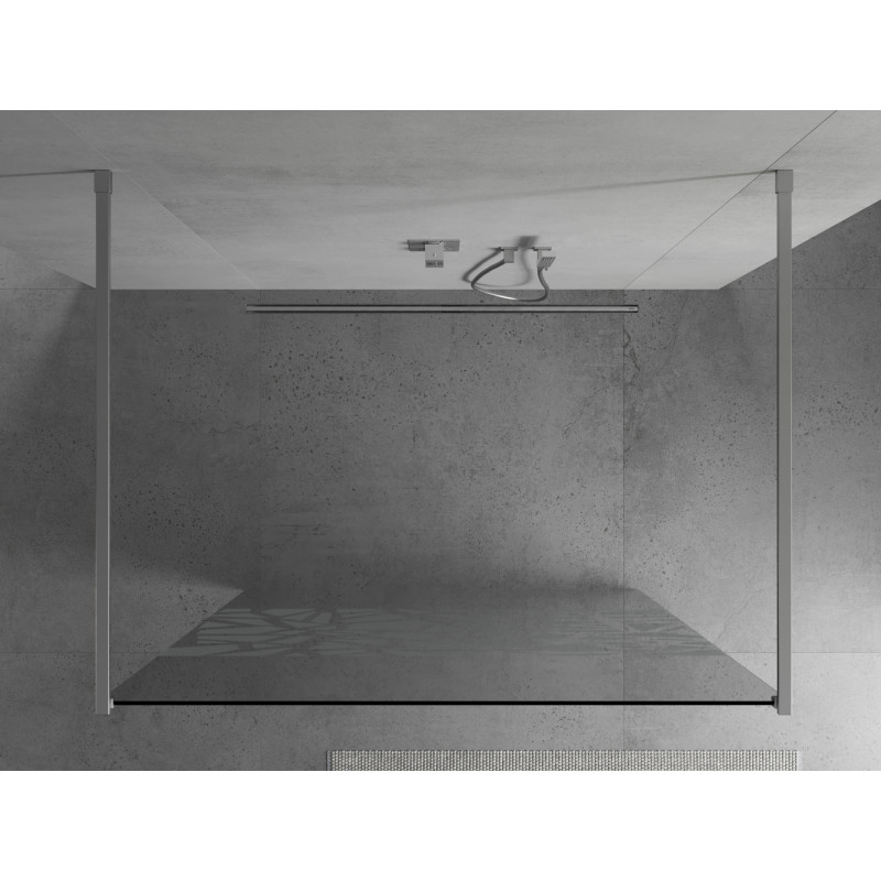 Mexen Kioto samostatne stojaca sprchová stena 100 x 200 cm, biely vzor 8 mm, chróm - 800-100-002-01-85