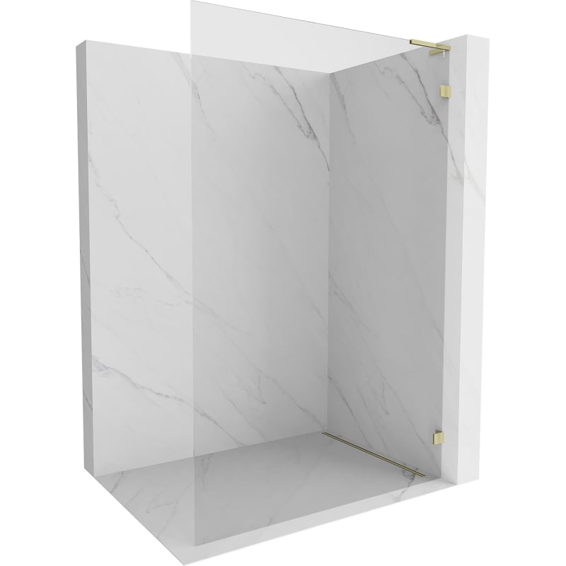 Mexen Lunar L sprchová stena Walk-in pravá 50 x 200 cm, transparentná 8 mm, zlatá - 830L-050-000-50-00-P