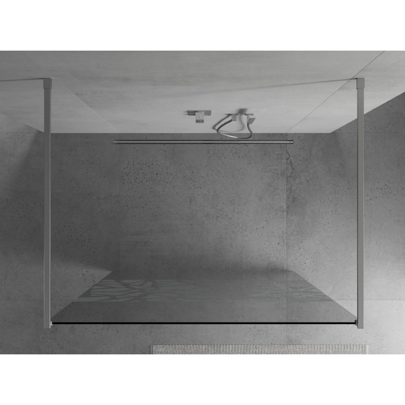 Mexen Kioto Samostatne stojaca sprchová stena 130 x 200 cm, biely vzor 8 mm, chróm - 800-130-002-01-85
