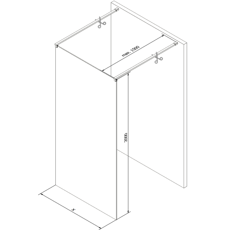 Mexen Kioto voľne stojaca sprchová stena 100 x 200 cm, biely vzor 8 mm, ružové zlato - 800-100-002-60-85