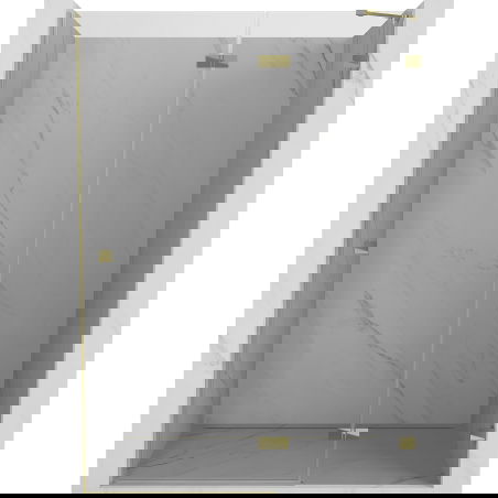 Mexen Lunar sprchové dvere otvárateľné pravé 130 cm, priehľadné, zlaté - 834-130-000-50-00-P