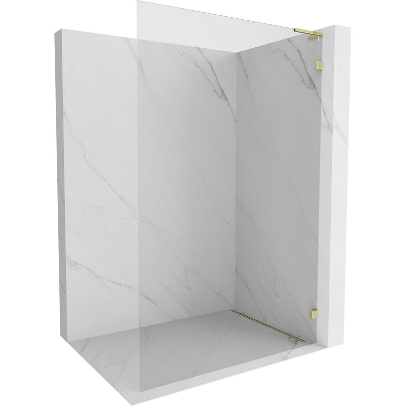 Mexen Lunar L Sprchová stena Walk-in pravá 120 x 200 cm, transparentná 8 mm, zlatá - 830L-120-000-50-00-P