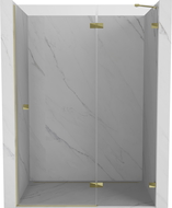 Mexen Lunar sprchové dvere otočné pravé 135 cm, transparentné, zlaté - 834-135-000-50-00-P