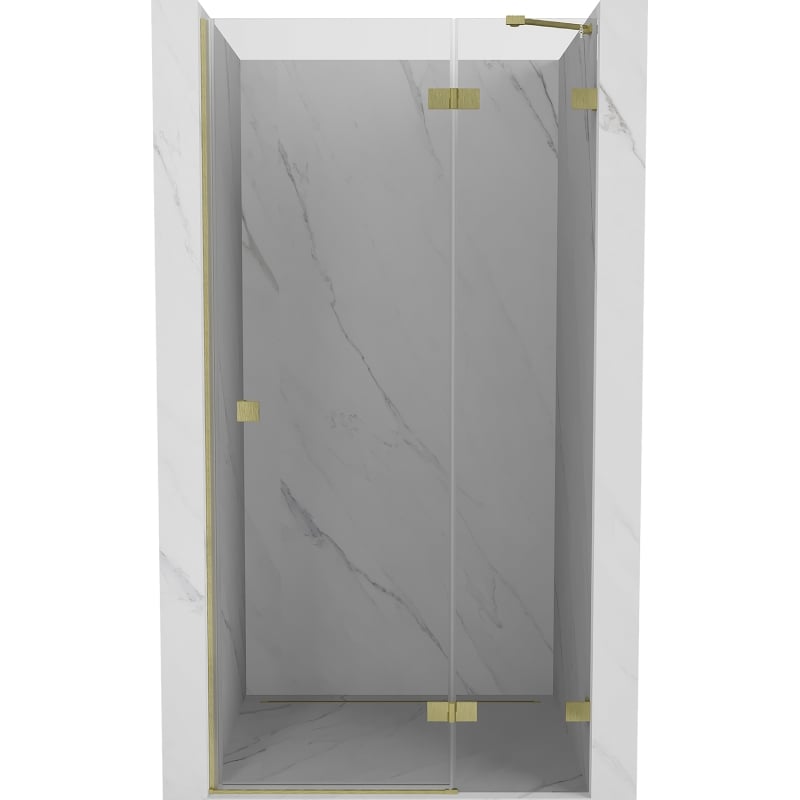 Mexen Lunar sprchové dvere otváracie pravé 75 cm, transparentné, zlaté kartáčované - 834-075-000-55-00-P