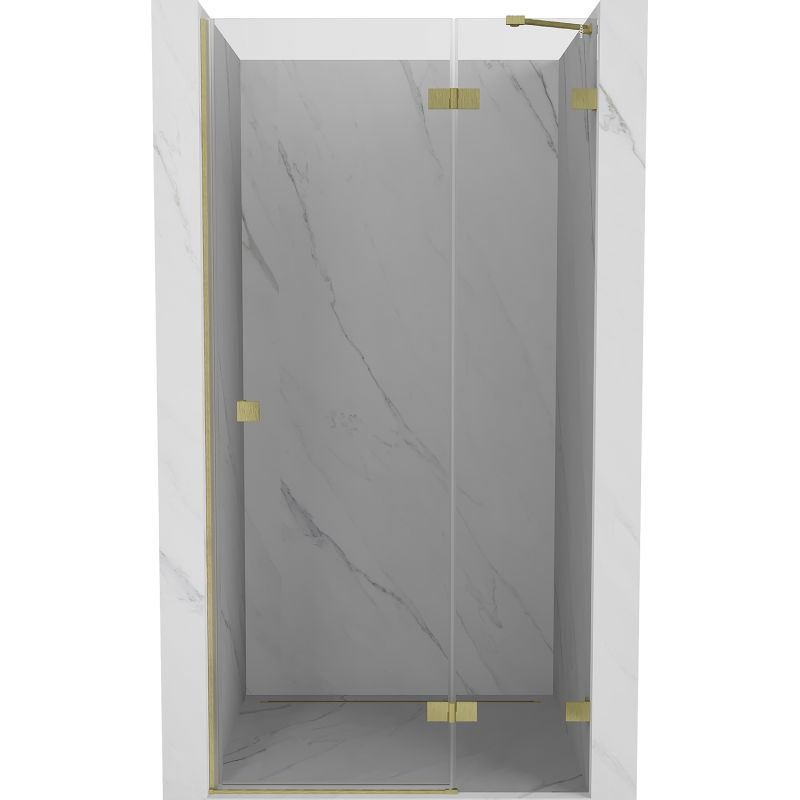 Mexen Lunar sprchové dvere pravé 85 cm, priehľadné, zlaté kartáčované - 834-085-000-55-00-P
