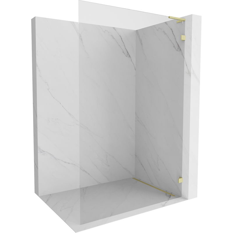Mexen Lunar L sprchová stena Walk-in pravá 120 x 200 cm, transparentná 8 mm, zlatá kartáčovaná - 830L-120-000-55-00-P