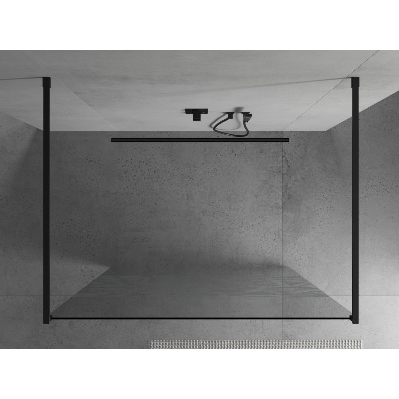 Mexen Kioto samostatná sprchová stena 120 x 200 cm, biely vzor 8 mm, čierna - 800-120-002-70-85