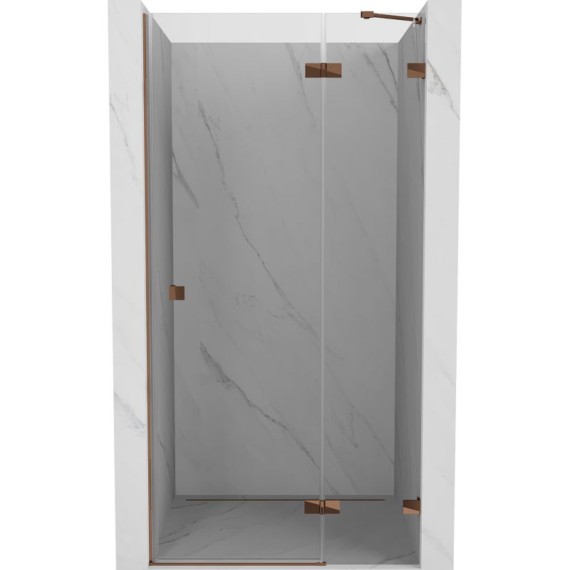 Mexen Lunar sprchové dvere výkyvné pravé 120 cm, transparentné, ružové zlato - 834-120-000-60-00-P