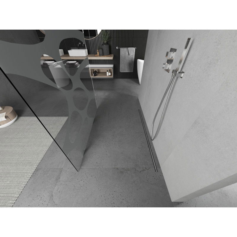 Mexen Kioto voľne stojaca sprchová stena 140 x 200 cm, biela vlna 8 mm, chróm - 800-140-002-01-97