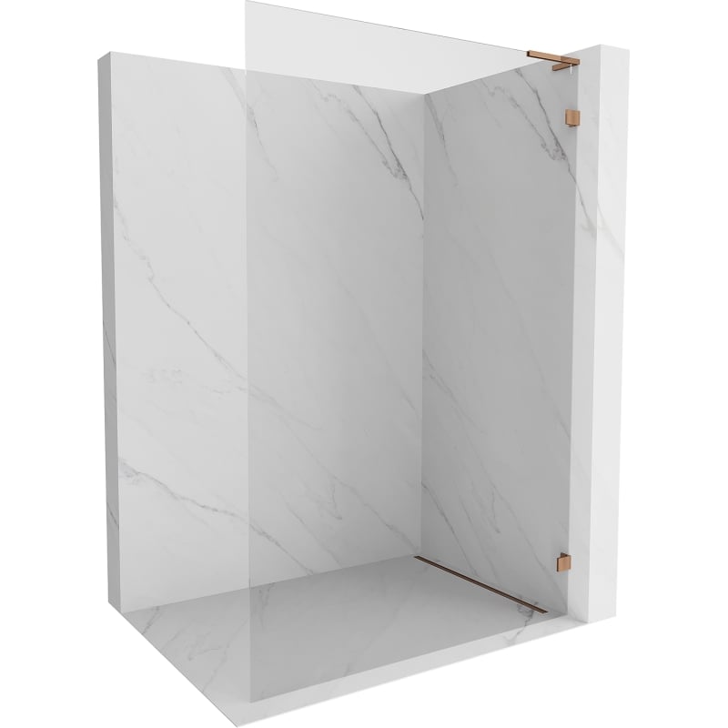 Mexen Lunar L sprchová stena Walk-in pravá 120 x 200 cm, transparentná 8 mm, ružové zlato - 830L-120-000-60-00-P