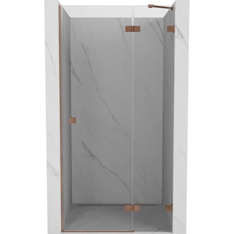 Mexen Lunar sprchové dvere pravé 100 cm, transparentné, brúsená meď - 834-100-000-65-00-P