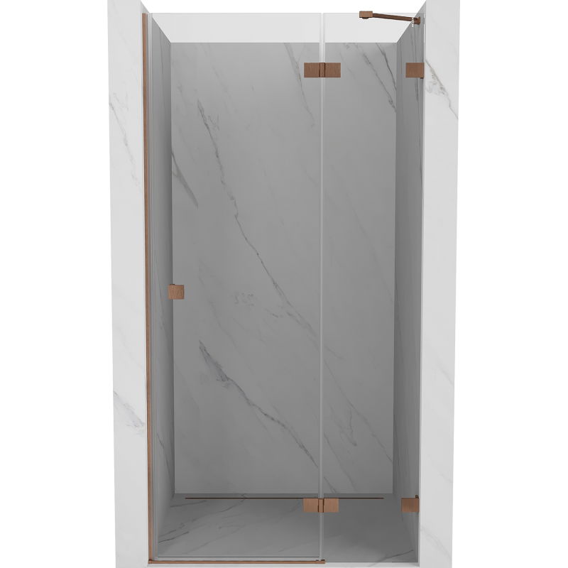 Mexen Lunar sprchové dvere otváracie pravé 110 cm, transparentné, brúsená meď - 834-110-000-65-00-P