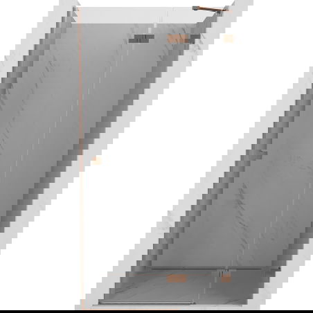 Mexen Lunar sprchové dvere výklopné pravé 125 cm, transparentné, brúsená meď - 834-125-000-65-00-P