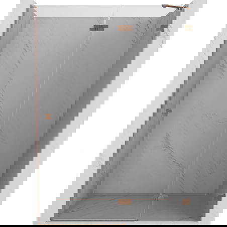 Mexen Lunar sprchové dvere výkyvné pravé 135 cm, transparentné, brúsená meď - 834-135-000-65-00-P