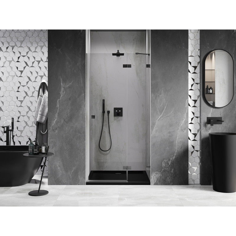 Mexen Lunar sprchové dvere výklopné pravé 95 cm, transparentné, brúsená zbraňová šedá - 834-095-000-66-00-P
