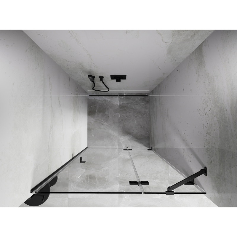 Mexen Lunar sprchové dvere výklopné pravé 95 cm, transparentné, brúsená zbraňová šedá - 834-095-000-66-00-P