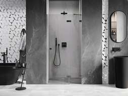 Mexen Lunar sprchové dvere otváracie pravé 115 cm, transparentné, gun gray brúsený - 834-115-000-66-00-P