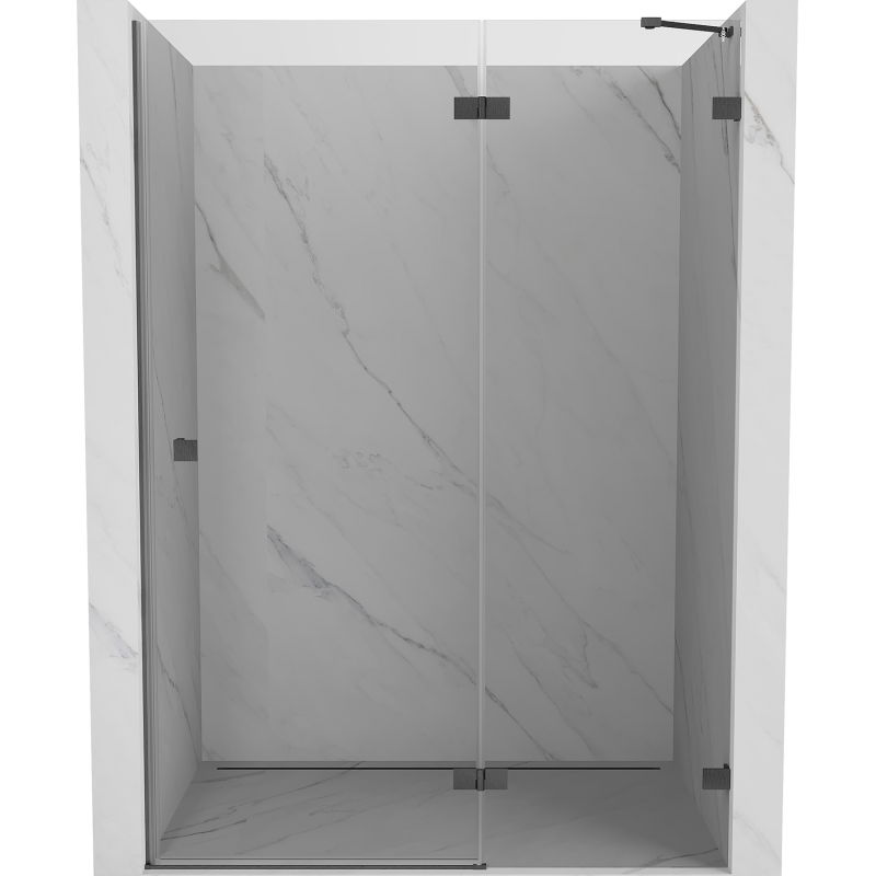 Mexen Lunar sprchové dvere otváracie pravé 140 cm, transparentné, brúsená gun gray - 834-140-000-66-00-P