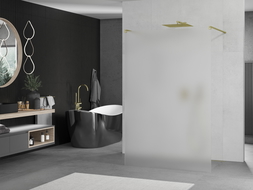 Mexen Kioto samostatná sprchová stena 100 x 200 cm, matná 8 mm, zlatá - 800-100-002-50-30