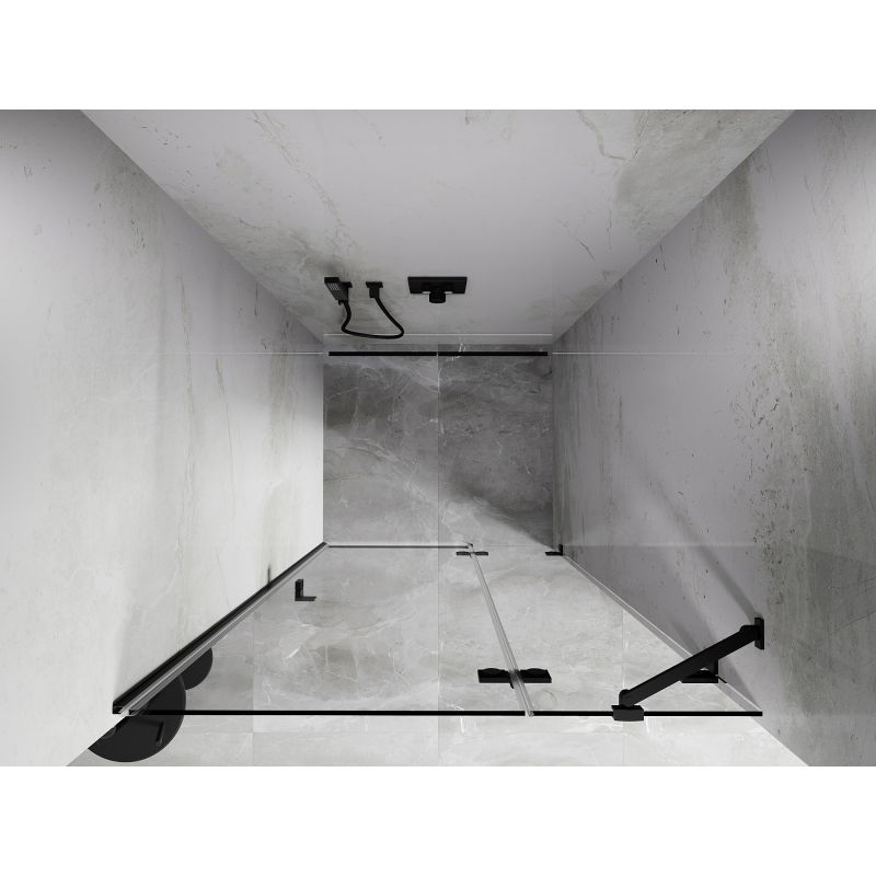 Mexen Lunar sprchové dvere otervárateľné pravé 110 cm, transparentné, čierne - 834-110-000-70-00-P