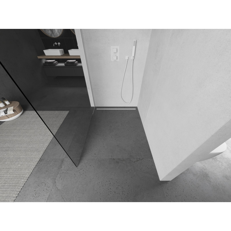 Mexen Kioto sprchová stena Walk-in 110 x 200 cm, priehľadná 8 mm, biela - 800-110-101-20-00