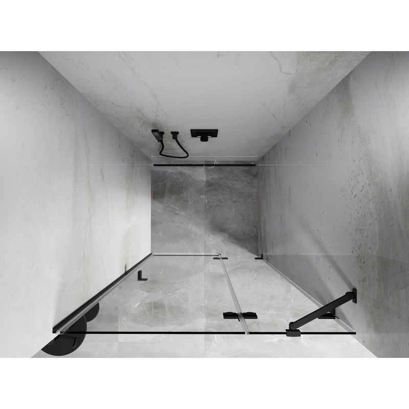 Mexen Lunar sprchové dvere výklopné pravé 125 cm, transparentné, gun metal - 834-125-000-95-00-P