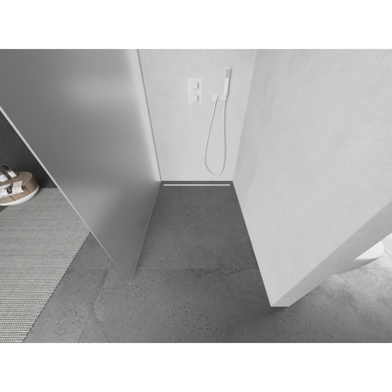 Mexen Kioto sprchová stena Walk-in 90 x 200 cm, námraza 8 mm, biela - 800-090-101-20-30