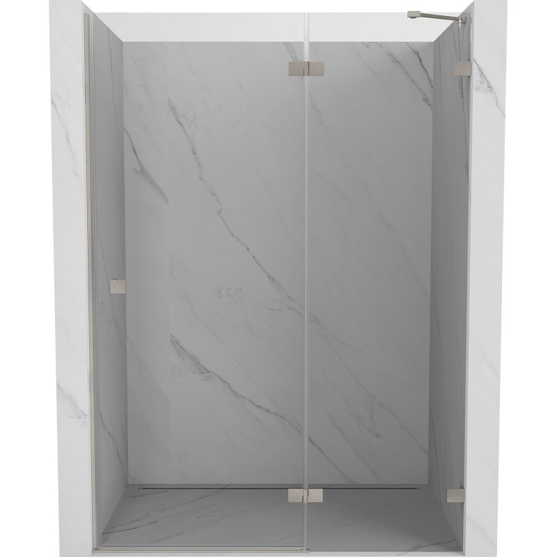 Mexen Lunar sprchové dvere otváracie pravé 140 cm, transparentné, brúsený nikel - 834-140-000-97-00-P