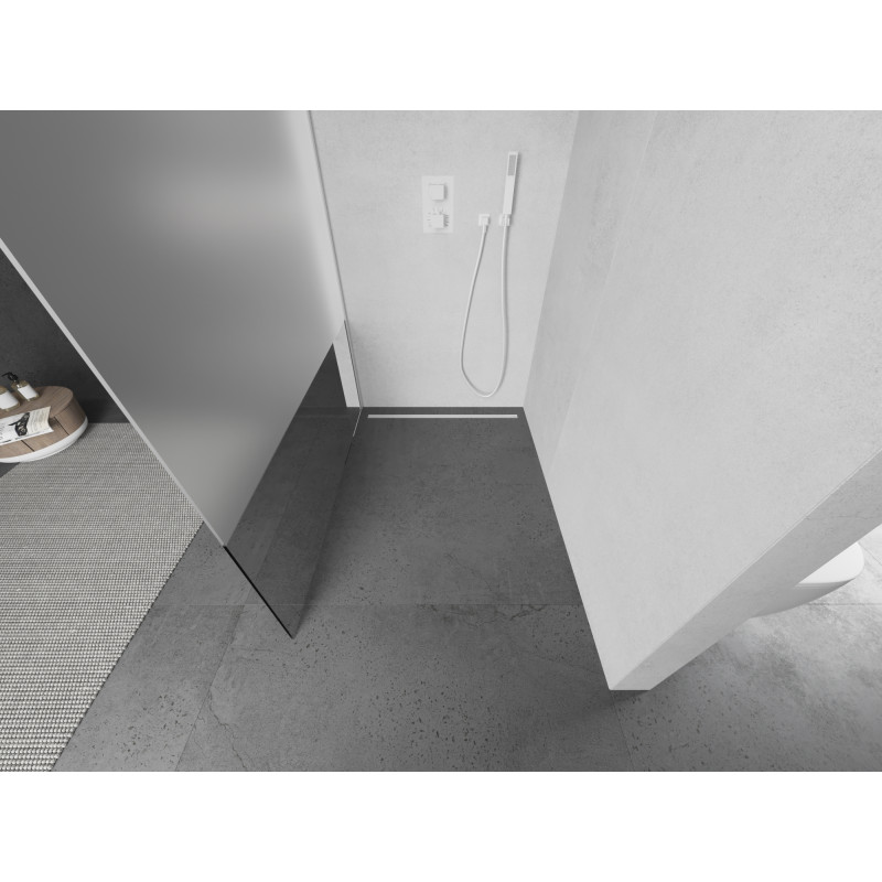 Mexen Kioto sprchová stena Walk-in 70 x 200 cm, transparentná/snehová 8 mm, biela - 800-070-101-20-35