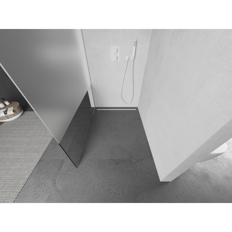 Mexen Kioto sprchová stena Walk-in 80 x 200 cm, transparentná/matná 8 mm, biela - 800-080-101-20-35