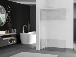 Mexen Kioto sprchová stena Walk-in 80 x 200 cm, priehľadná/matná 8 mm, biela - 800-080-101-20-35