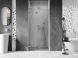 Mexen Lunar L sprchové dvere otočné ľavé 95 cm, transparentné, chróm - 834L-095-000-01-00-L