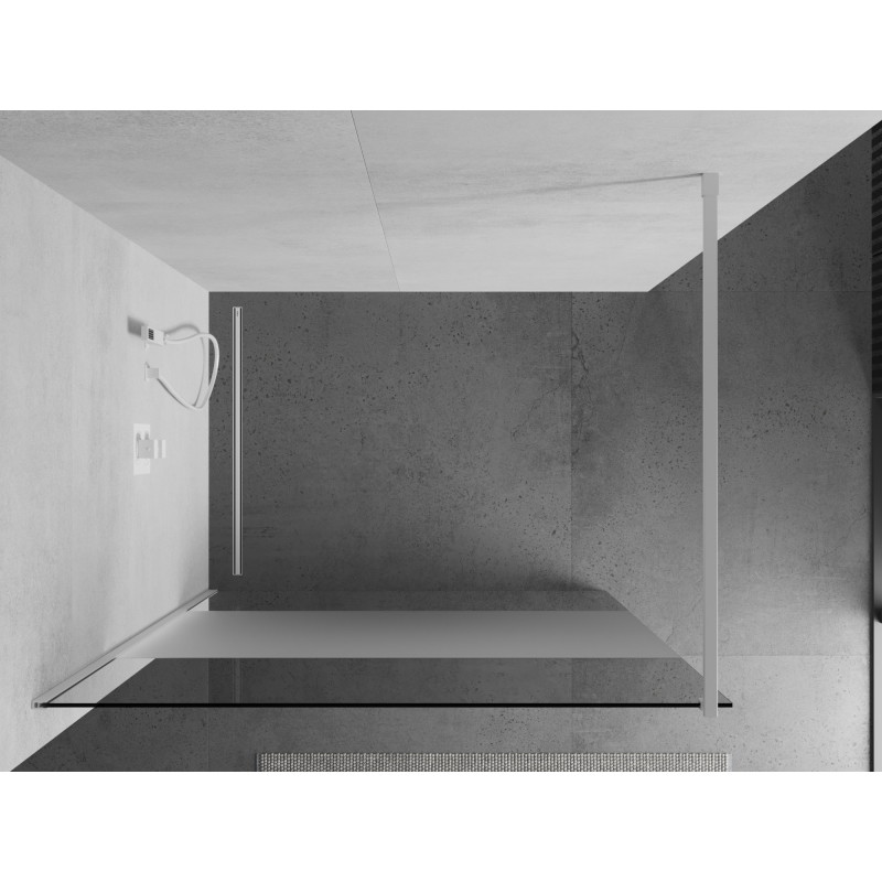 Mexen Kioto sprchová zástena Walk-in 120 x 200 cm, transparentná/mrazená 8 mm, biela - 800-120-101-20-35