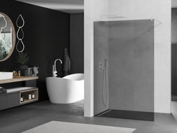 Mexen Kioto sprchová stena Walk-in 70 x 200 cm, grafitová 8 mm, biela - 800-070-101-20-40