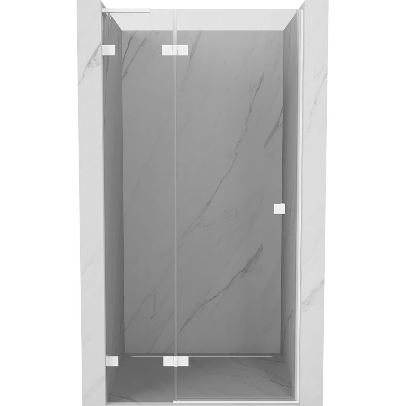 Mexen Lunar L sprchové dvere otočné ľavé 100 cm, priehľadné, biele - 834L-100-000-20-00-L