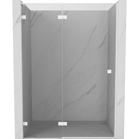 Mexen Lunar L sprchové dvere výkyvné ľavé 140 cm, transparentné, biele - 834L-140-000-20-00-L