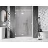 Mexen Lunar L sprchové dvere výkyvné ľavé 140 cm, transparentné, biele - 834L-140-000-20-00-L