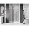 Mexen Lunar L sprchové dvere výkyvné ľavé 140 cm, transparentné, biele - 834L-140-000-20-00-L