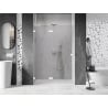 Mexen Lunar L sprchové dvere výkyvné ľavé 140 cm, transparentné, biele - 834L-140-000-20-00-L
