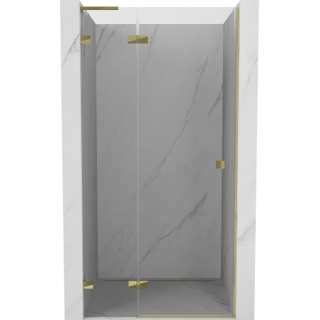 Mexen Lunar L sprchové dvere otváracie ľavé 125 cm, transparentné, zlaté - 834L-125-000-50-00-L