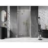 Mexen Lunar L sprchové dvere otváracie ľavé 125 cm, transparentné, zlaté - 834L-125-000-50-00-L