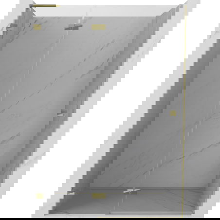 Mexen Lunar L sprchové dvere pántové ľavé 135 cm, priehľadné, zlaté - 834L-135-000-50-00-L