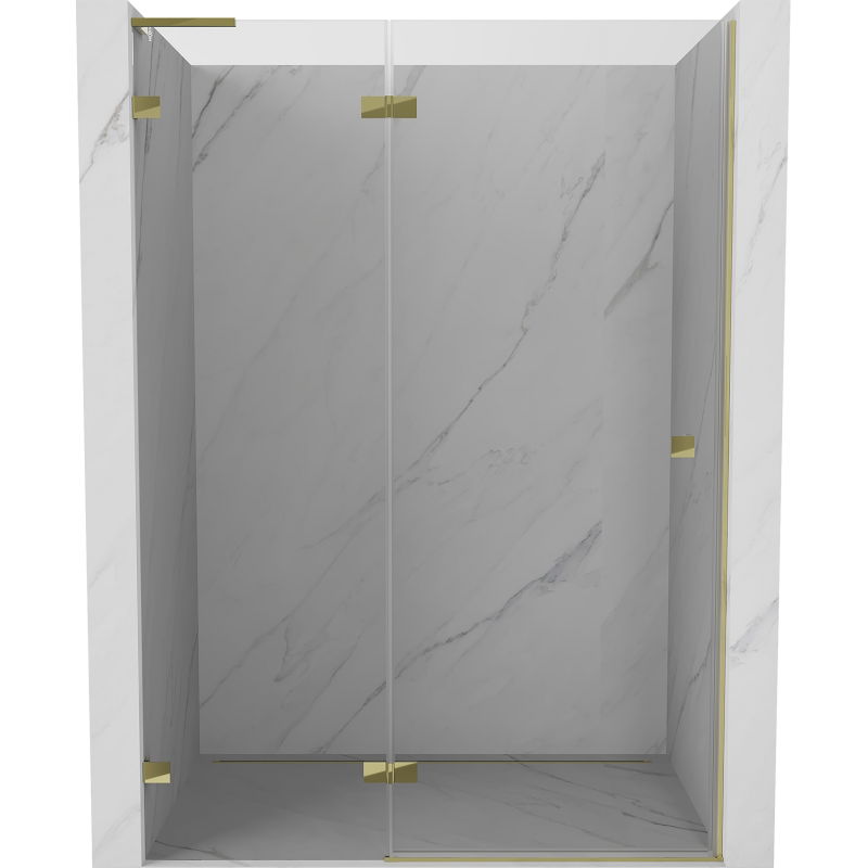 Mexen Lunar L ľavé sprchové dvere 140 cm, transparentné, zlaté - 834L-140-000-50-00-L