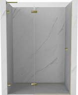 Mexen Lunar L ľavé sprchové dvere 140 cm, transparentné, zlaté - 834L-140-000-50-00-L