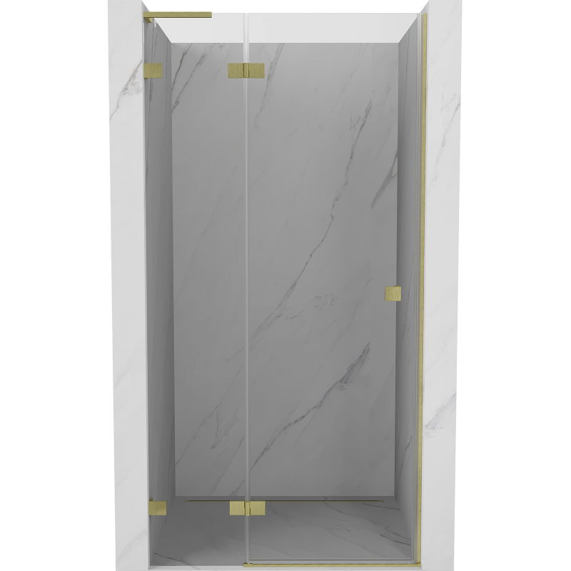 Mexen Lunar L sprchové dvere otočné ľavé 70 cm, priehľadné, zlaté kartáčované - 834L-070-000-55-00-L