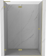 Mexen Lunar L sprchové dvere otočné ľavé 135 cm, priehľadné, zlaté brúsené - 834L-135-000-55-00-L