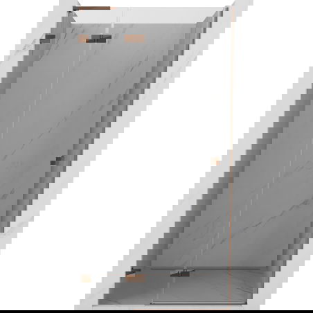 Mexen Lunar L sprchové dvere so závesom vľavo 85 cm, transparentné, ružové zlato - 834L-085-000-60-00-L