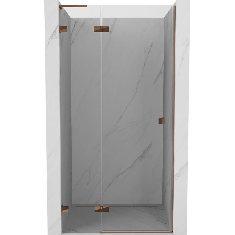 Mexen Lunar L sprchové dvere otváravé ľavé 100 cm, transparentné, ružové zlato - 834L-100-000-60-00-L