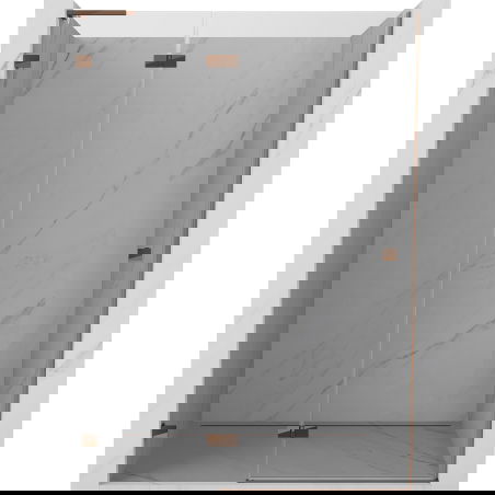 Mexen Lunar L sprchové dvere výklopné ľavé 135 cm, transparentné, ružové zlato - 834L-135-000-60-00-L